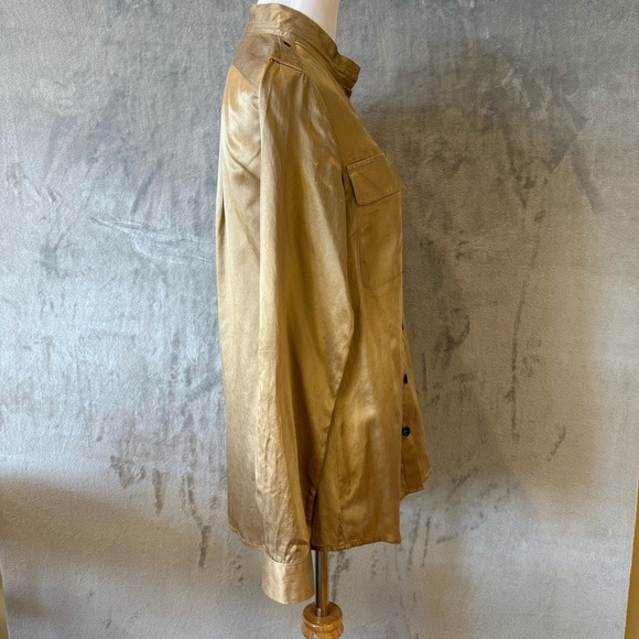 Eddie Bauer Silk Mandarin Collar w/Buttons Sz S Steampunk Whimsigoth Artsy - Picture 7 of 12